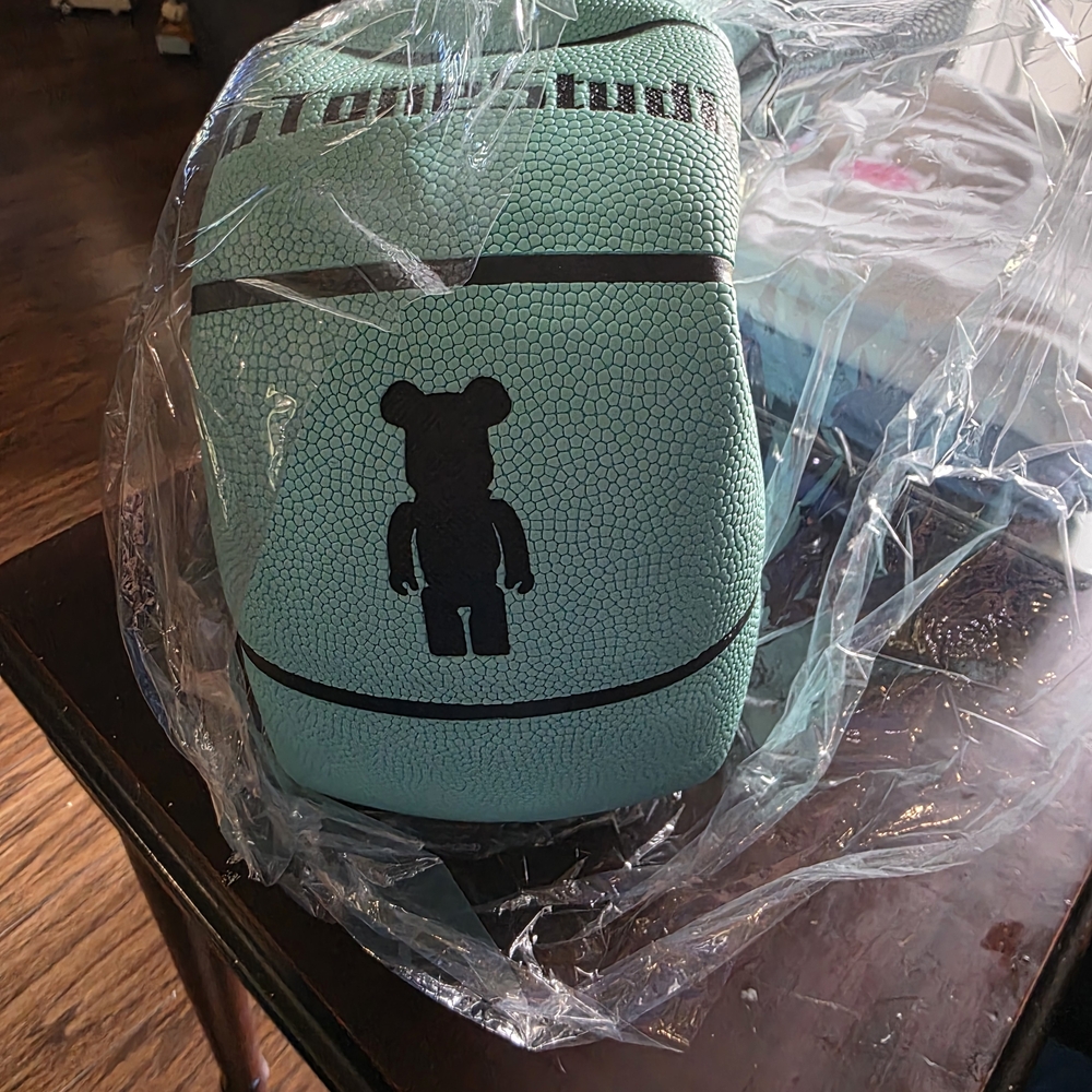 Two Tone Studios Teal and Black Bear Design Bascketball